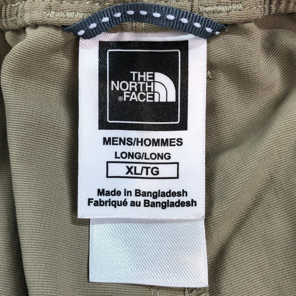 The North Face Mens Cargo Pants XL Tan Convertible Hiking Belted Nylon Outdoors